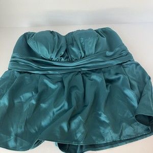 NWT TORRID Strapless Satin Peplum Tube Top Women’s Plus Size 0 teal